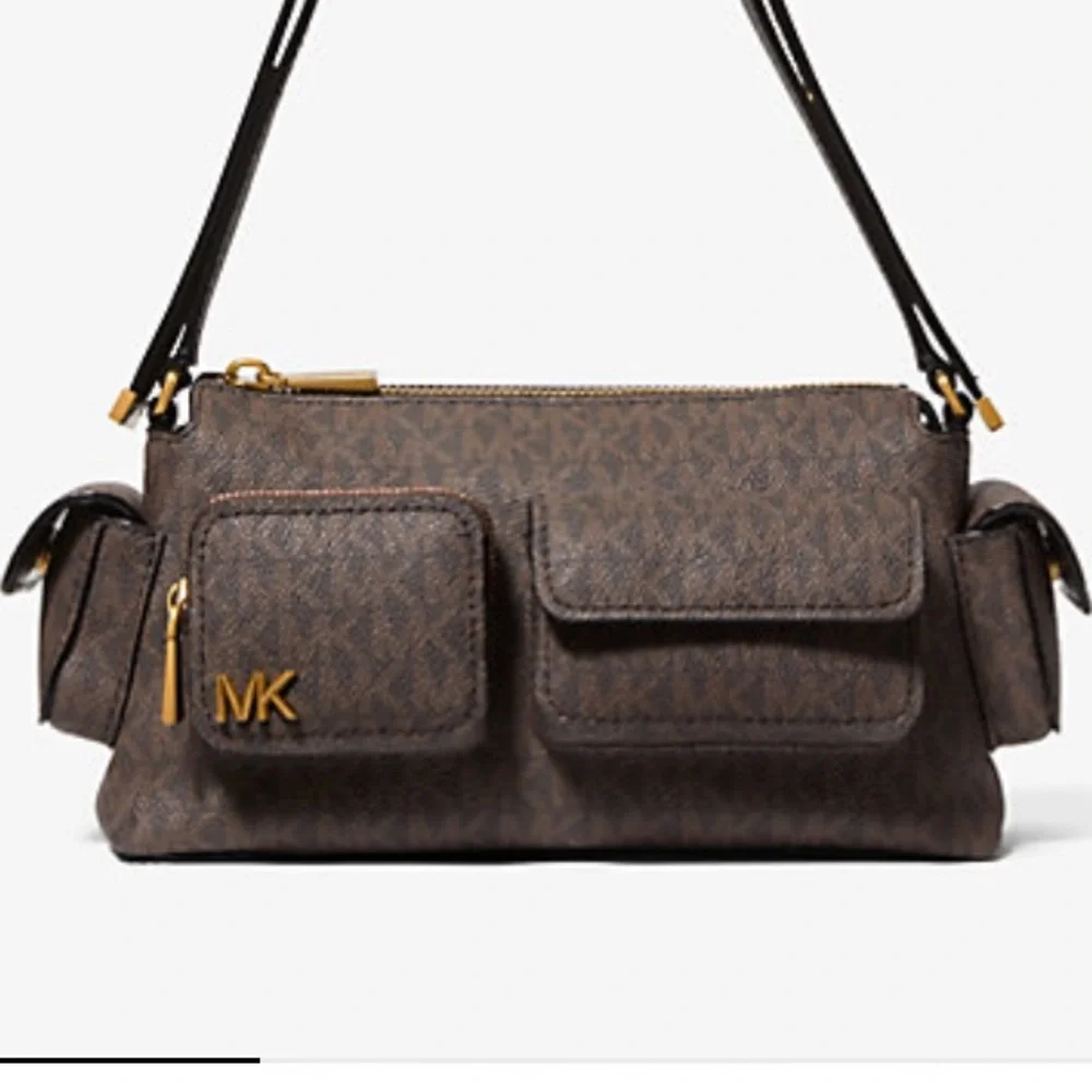 Michael Kors brownish Crossbody Bag with Gold Accents NWOT
